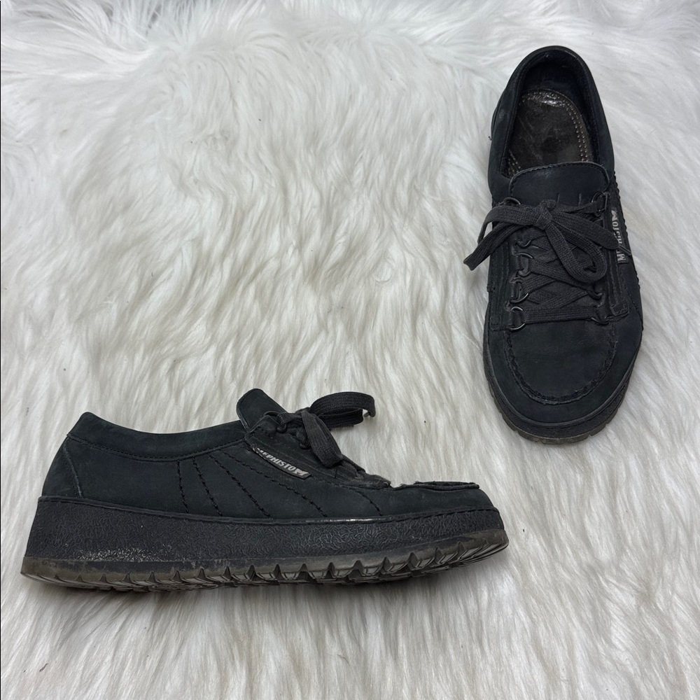 Mephisto‎ Trampoline Women's Black Leather Walking Shoes Sz 6.
